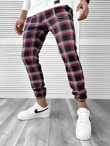 Pantaloni barbati casual in carouri 11965 P18-3.1