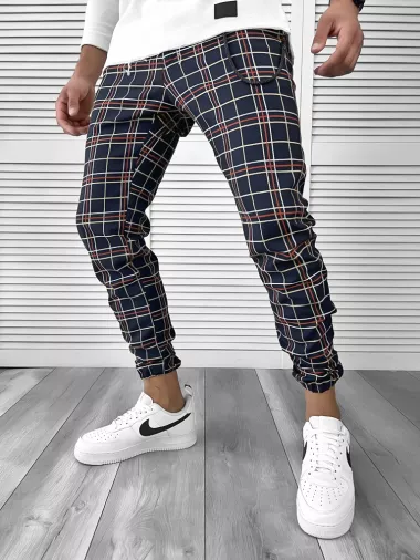 Pantaloni barbati casual in carouri 11967 B15-2 U2