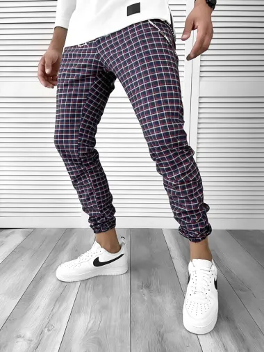Pantaloni barbati casual in carouri 11968 S3-2