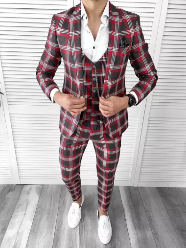 Costum barbati slim fit + Vesta A7808 84-4 - Y1-2