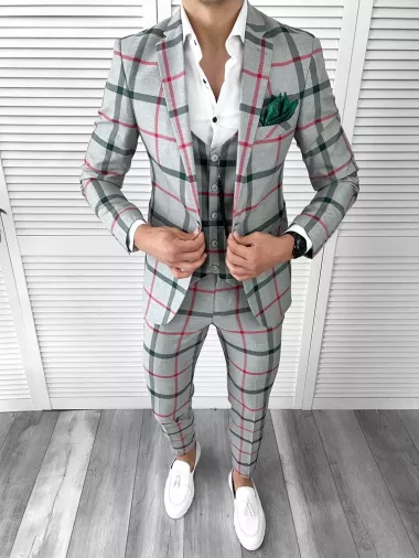 Costum barbati slim fit + Vesta B5363 83-5 E~