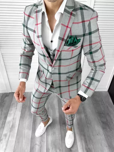 Costum barbati slim fit + Vesta B5363 83-5 E~