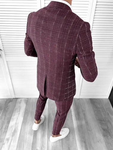 Costum barbati slim fit + Vesta GRENA B5361 O1-3.1