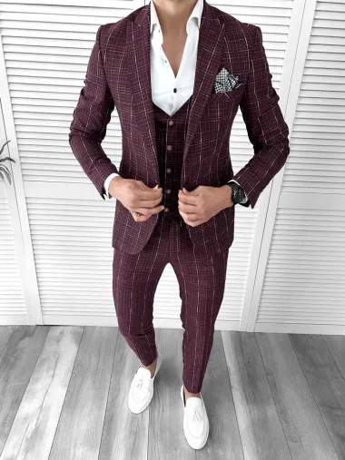 Costum barbati slim fit + Vesta GRENA B5361 O1-3.1