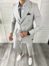 Costum barbati gri slim fit in sacou + pantaloni 11729 N8-4.2