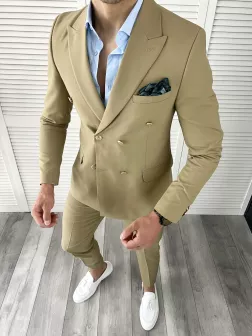 Costum barbati slim fit in sacou + pantaloni 11738 D2-5.3