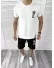 Trening barbati alb/negru pantaloni + tricou 11698 23-5