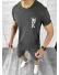 Trening barbati gri inchis pantaloni + tricou 11698 P20-4.3