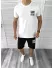 Trening barbati alb/negru pantaloni + tricou 11699 119-4