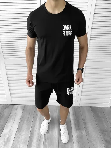 Trening barbati negru pantaloni + tricou 11699 O3-4.2