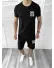 Trening barbati negru pantaloni + tricou 11699 O3-4.2