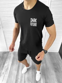 Trening barbati negru pantaloni + tricou 11699 O3-4.2