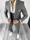 Costum barbati slim fit in sacou + pantaloni + vesta 11703 N7-4.3