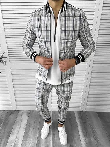 Trening barbati slim fit Pantaloni + Hanorac 11631 N8-4.1