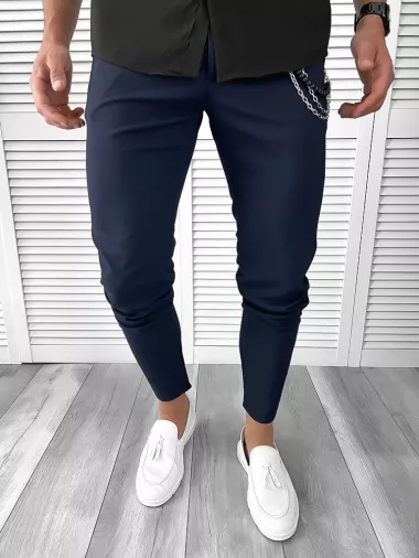 Pantaloni barbati casual bleumarin 10614