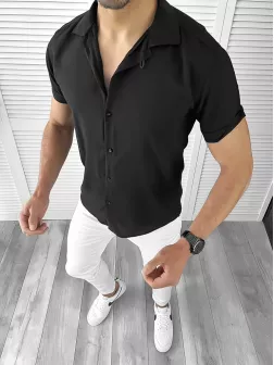 Camasa barbati slim fit neagra 10617 D4-4.3