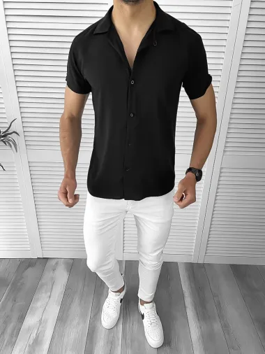 Camasa barbati slim fit neagra 10617 D4-4.3