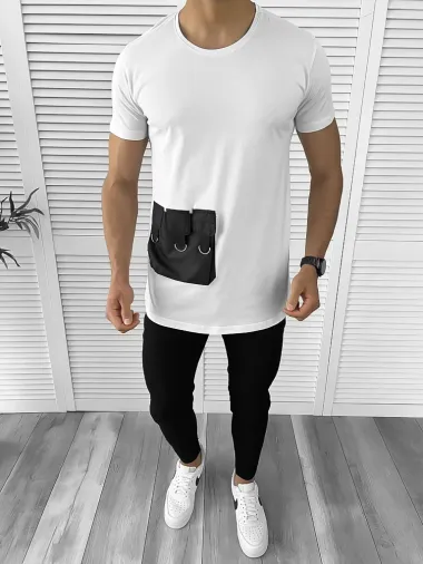 Tricou barbati alb slim fit Vagabond B1949 P20-4.1