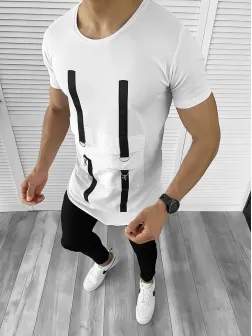 Tricou barbati alb slim fit Vagabond B1954 O2-5.2