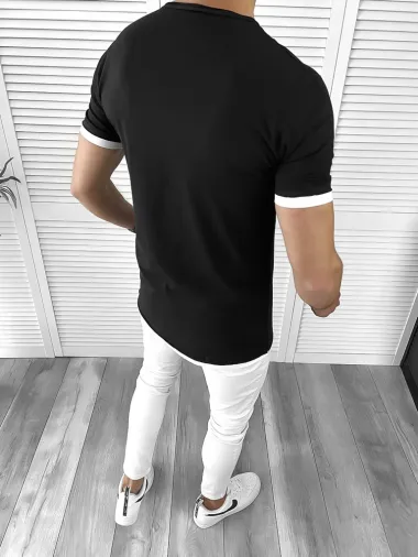 Tricou barbati negru slim fit Vagabond B1956 P20-1.2