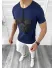 Tricou barbati slim fit bleumarin B1975 D3-1.1
