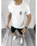 Trening barbati alb/negru pantaloni + tricou 10588 D6-4.3
