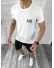 Trening barbati alb/negru pantaloni + tricou 10589 44-5