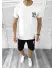Trening barbati alb/negru pantaloni + tricou 10590 D9-4