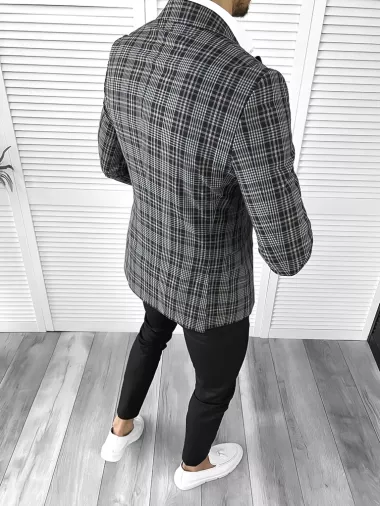 Sacou barbati slim fit gri 1162 29-3.1 Sacou barbati slim fit gri 1162 29-3.1