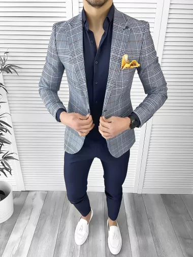 Tinuta barbati smart casual Pantaloni + Camasa + Sacou 10535