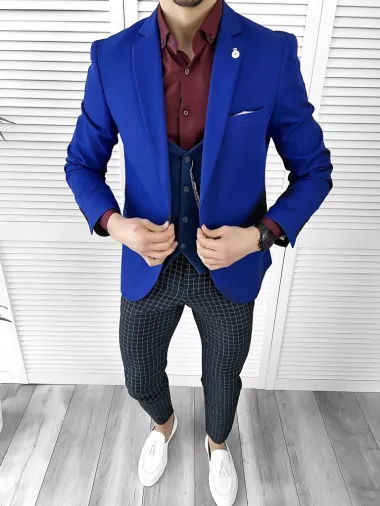 Tinuta barbati smart casual Pantaloni + Camasa + Sacou+Vesta 10453