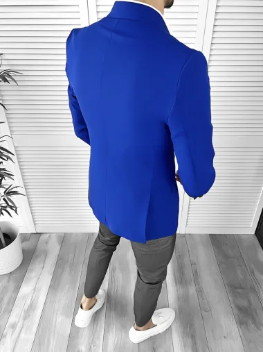 Sacou barbati slim fit albastru 041 P20-1.2