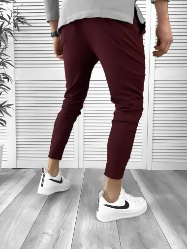 Pantaloni barbati casual regular fit grena 7086 P18-3.2