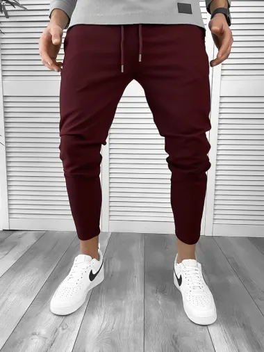 Pantaloni barbati casual regular fit grena 7086 P18-3.2