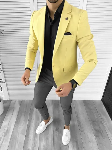 Sacou barbati slim fit galben 10269 55-3