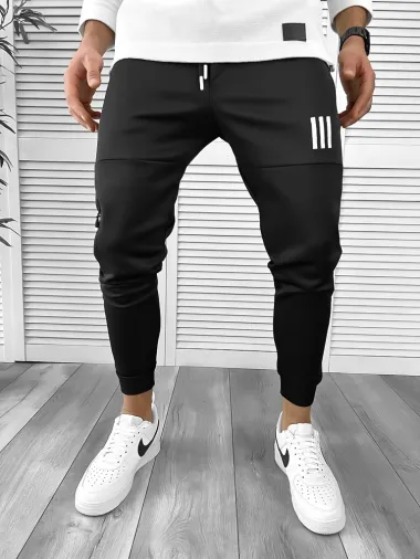 Pantaloni de trening negri conici 10231 D2-5.2