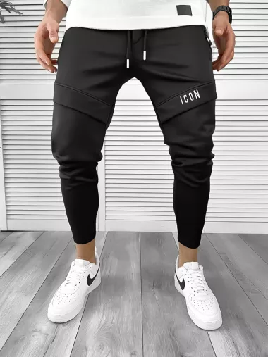 Pantaloni de trening negri conici 10234 110-3.3