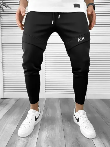 Pantaloni de trening negri conici 10236 P18-2.3