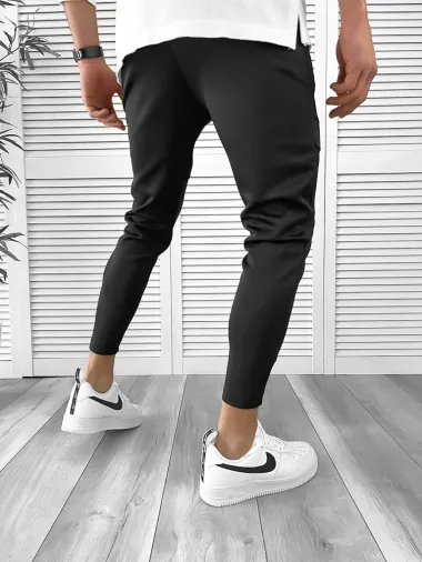 Pantaloni de trening negri conici 10236 P18-2.3