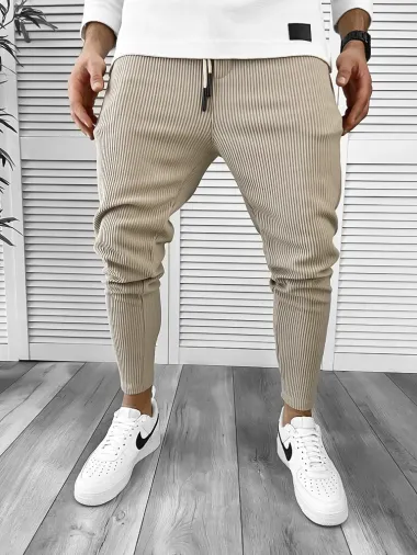 Pantaloni de trening bej conici 971 P18-5.3