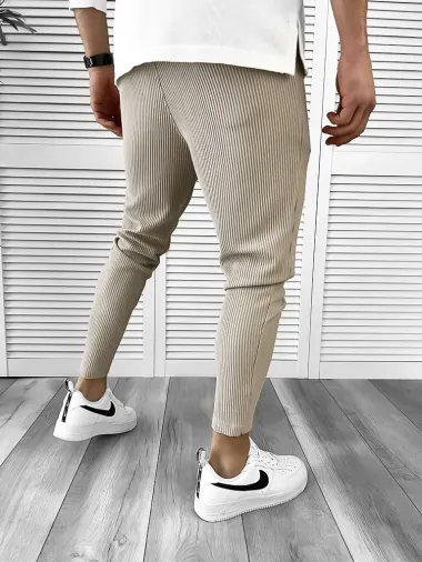 Pantaloni de trening bej conici 971 P18-5.3