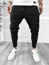 Pantaloni de trening negri conici 971 128-1*