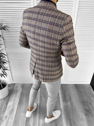 Sacou barbati slim fit in carouri 10205 P20-5.2