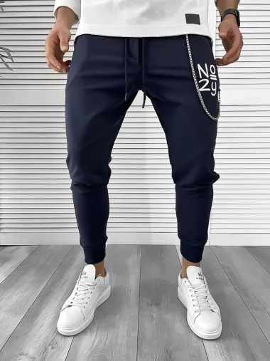 Pantaloni de trening bleumarin conici 10140 P18-2.3