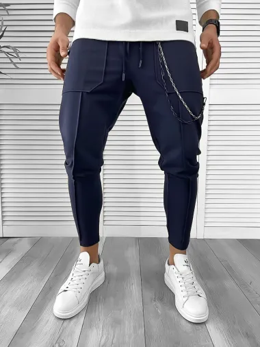 Pantaloni de trening bleumarin conici 10142 D4-3.2