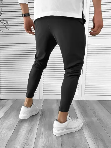 Pantaloni de trening negri conici 10142 P19-4.2