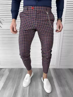 Pantaloni barbati eleganti in carouri 10061
