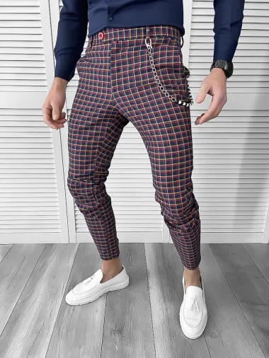 Pantaloni barbati eleganti in carouri 10061 x9