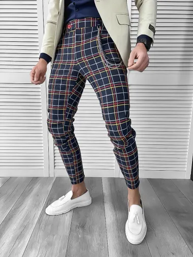 Pantaloni barbati eleganti in carouri 10063 B15-2