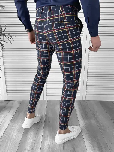 Pantaloni barbati eleganti in carouri 10063 B15-2